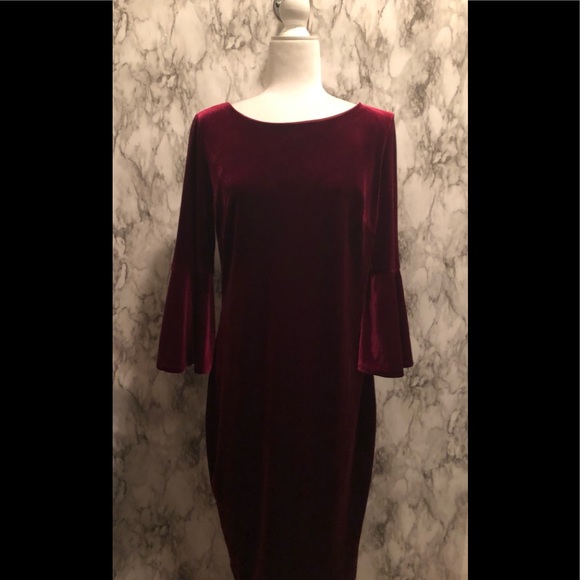 Calvin Klein Dresses & Skirts - Calvin Klein burgundy velvet dress